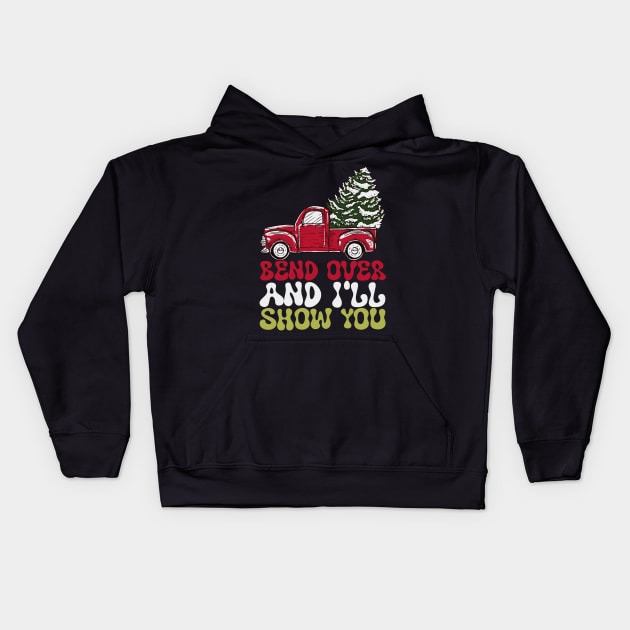 Bend Over And I'll Show You Christmas Couple Matching Family Kids Hoodie by rhazi mode plagget